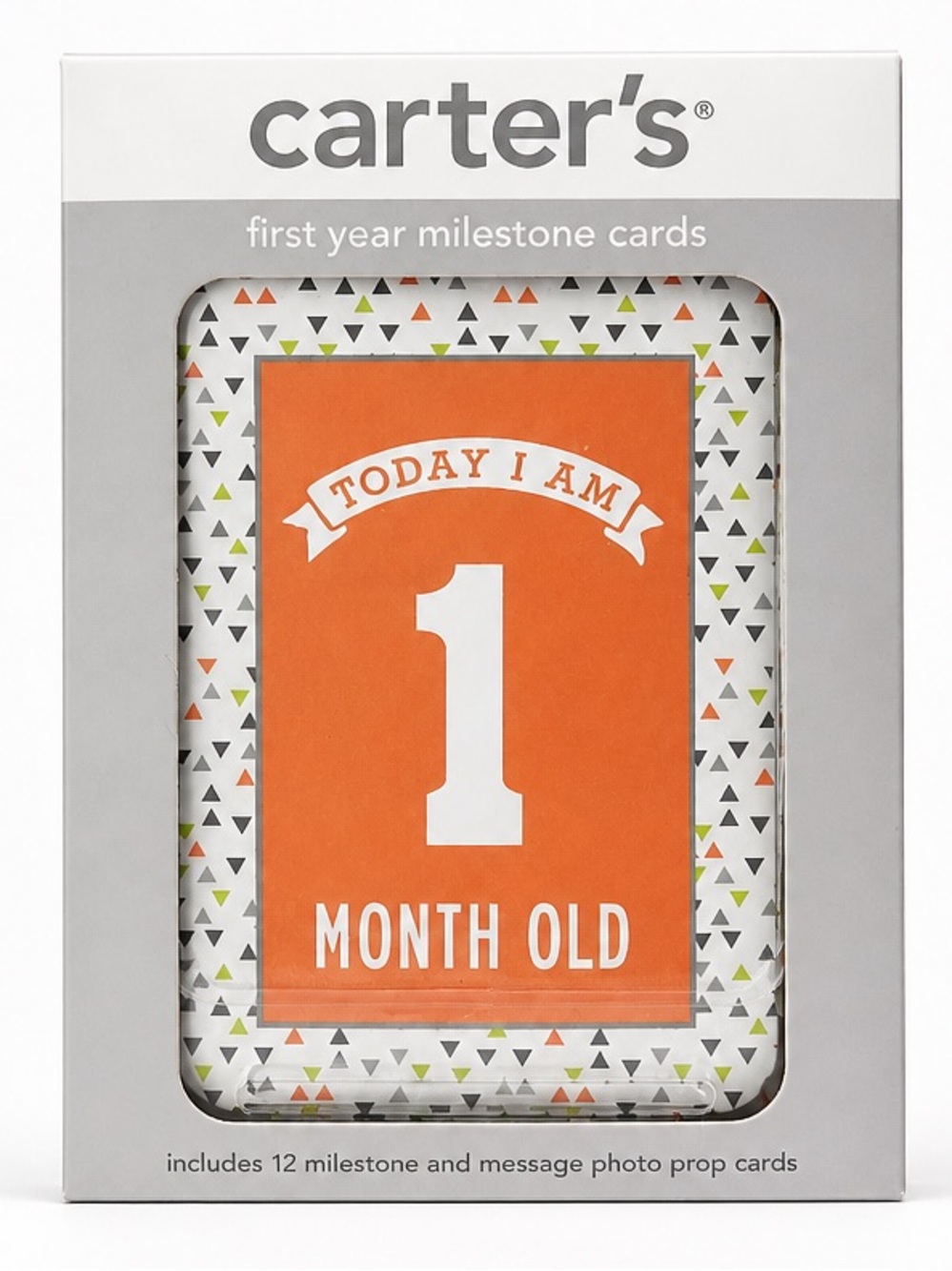 Carter's Orange and White First Year Milestone Photo Cards NIB